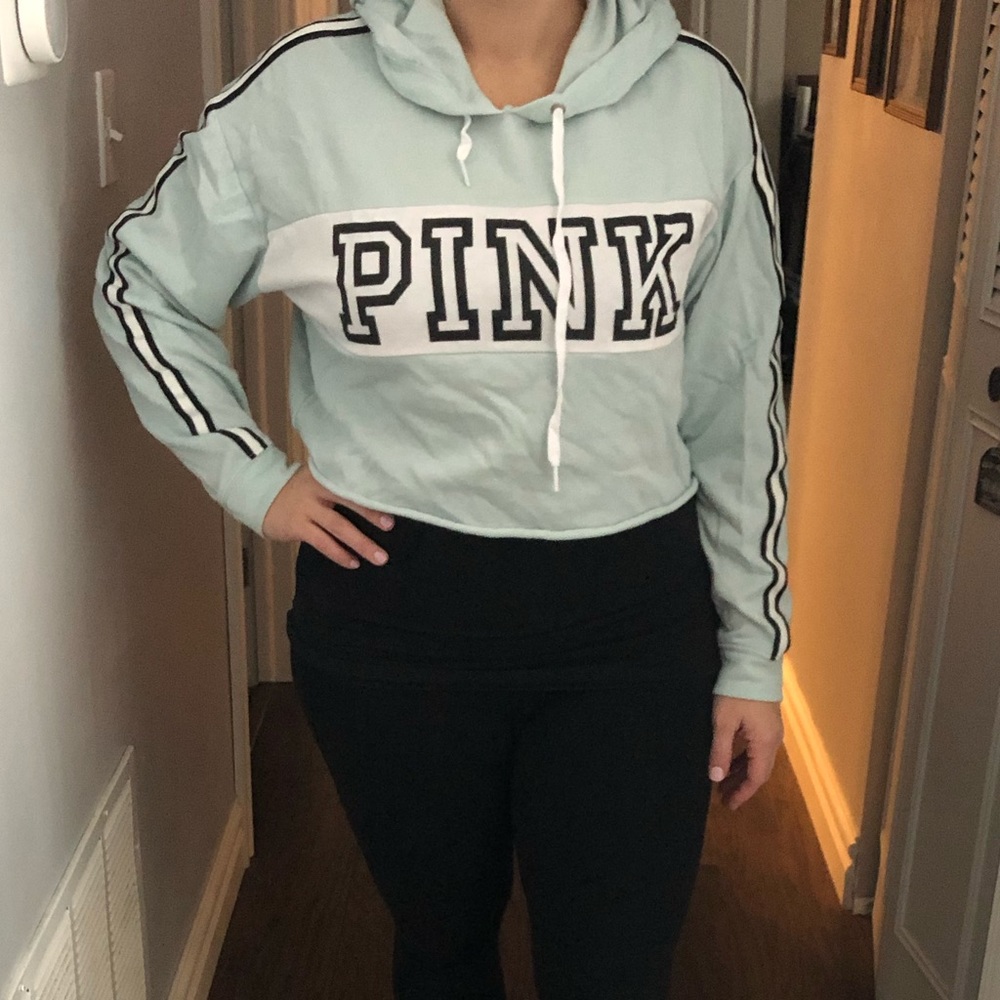 PINK crop hoodie
